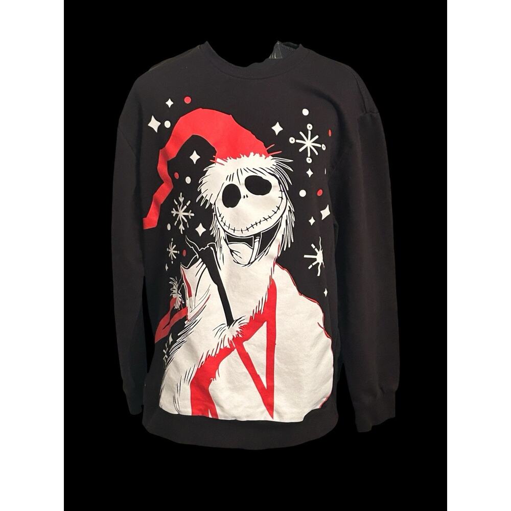 Disney The Nightmare Before Christmas‎ Sweatshirt Women's Large Black Skeleton